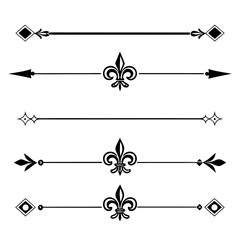 Decorative vector dividers set with fleur de lis. © yeasin