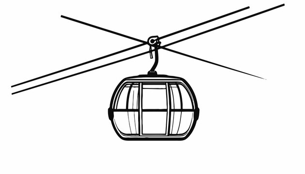 Cable car cabin with rotors.