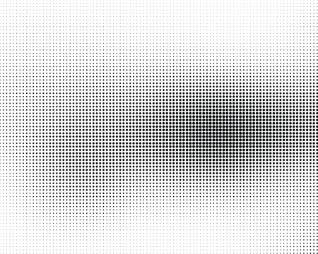 Abstract black and white halftone background with linear horizontal gradient dot texture