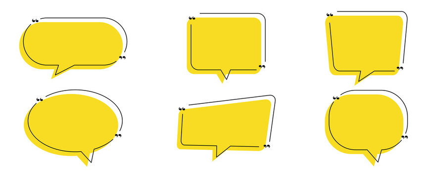 Set of speech bubbles. Vector stickers of speech bubbles icon.  Collection of diverse blank speech and thought bubbles for communication, dialogue, chat, and expression. eps10.
