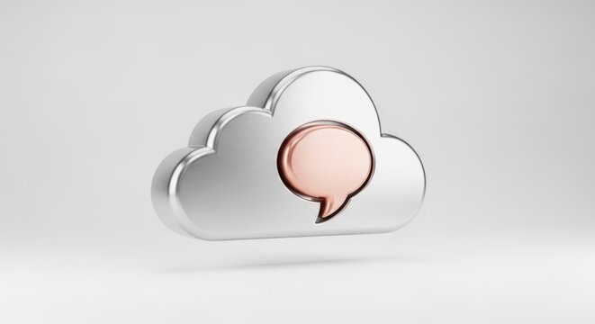 3d cloud icon with speech bubble