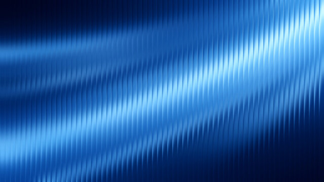 Abstract blue ribbed texture with glowing light streaks against a dark backdrop