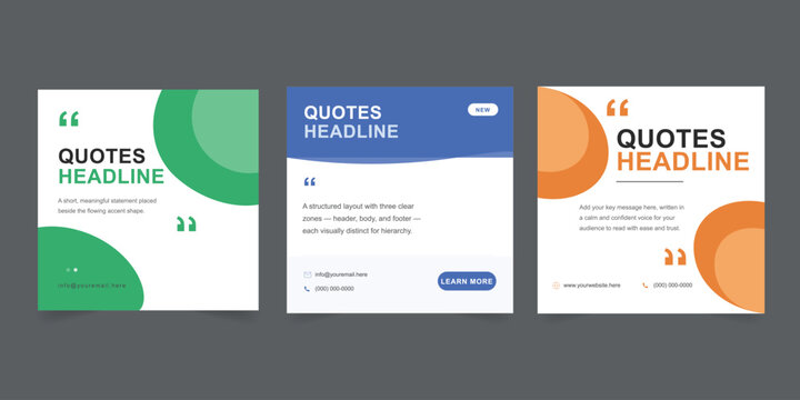 Modern quote headline banner template set for social media