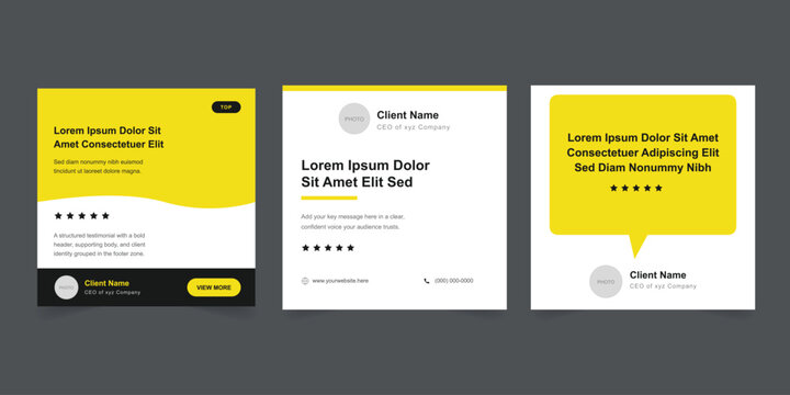 Customer review and feedback social media banner template