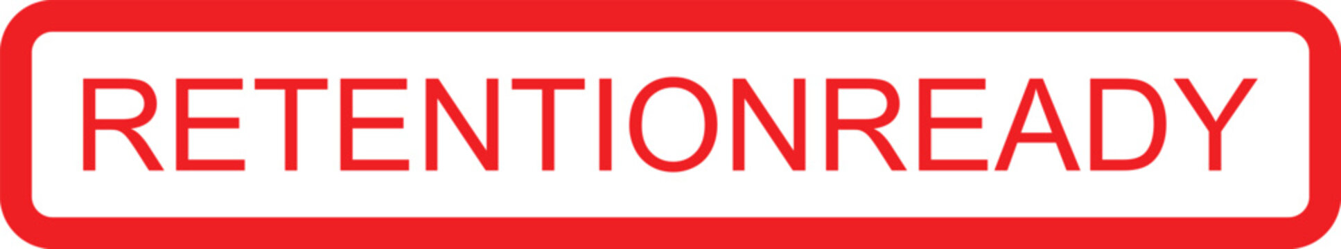 Red and white text label with rounded corners