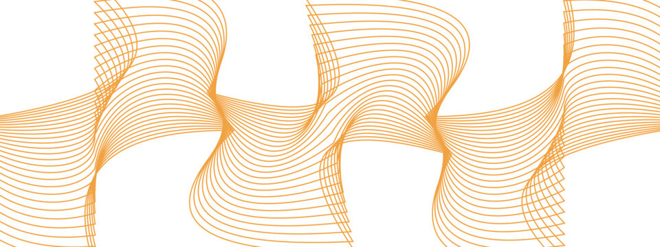 Abstract Orange Line Matrix on White Background, Geometric Wave Grid Lattice Interlocking Vector Art