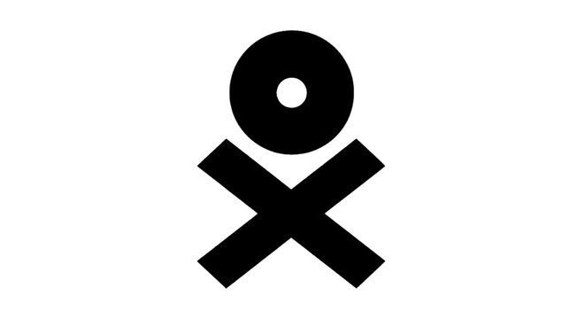 Vector illustration of minimalist skull icon design, simple black graphic symbol on a transparent background