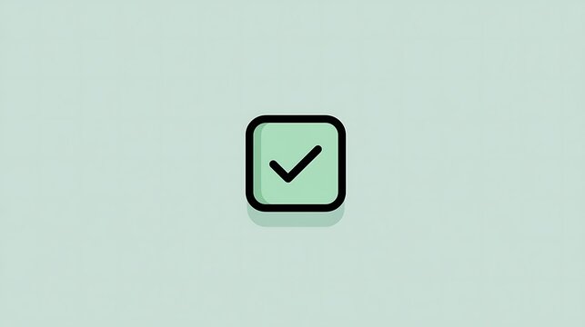 Check mark icon isolated on light green background