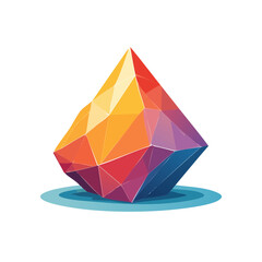 Fototapeta premium Low Poly Geometric Gemstone Vector Illustration