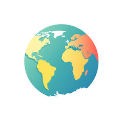 Fototapeta premium Flat vector illustration of world map