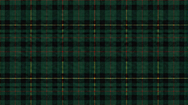 Deep Forest Green Tartan Plaid Seamless Fabric Background