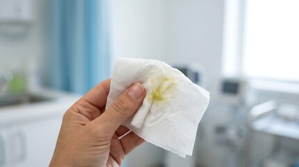 Fototapeta premium Nasal Discharge and Mucus Color for Sinusitis Diagnosis - Macro Closeup