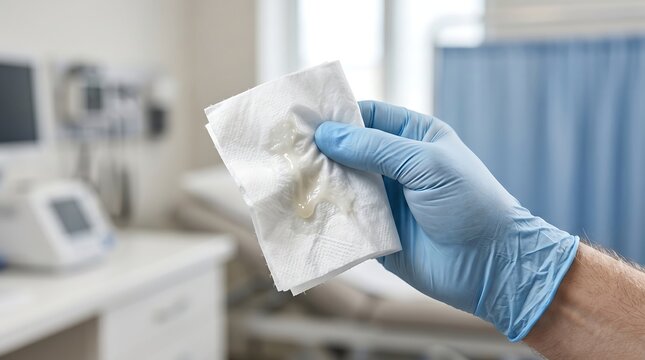 Nasal Discharge and Mucus Color for Sinusitis Diagnosis - Gloved Hand
