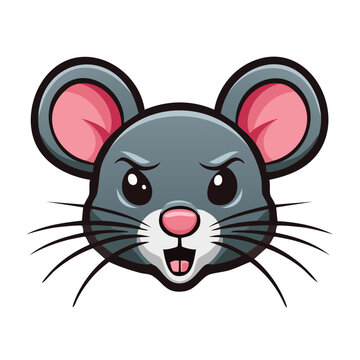 Cute cartoon mouse face vector illustration