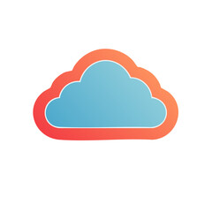 Fototapeta premium Flat vector cloud icon with gradient outline