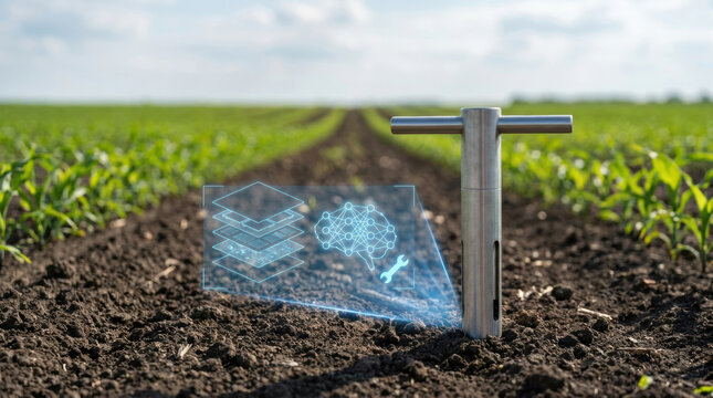 AI precision agriculture analysis technology enhances soil monitoring for improved crop growth and sustainable farming practices open field