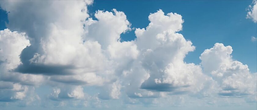 Blue Sky With Cumulus Clouds Video Frame Composite Sheet