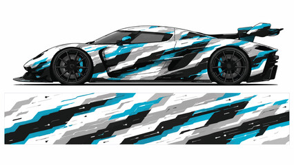 Naklejka premium Racing Car with Abstract Design 7.