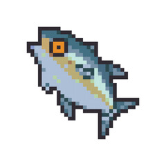 Fototapeta premium 8 bit retro aquatic fish vector digital asset