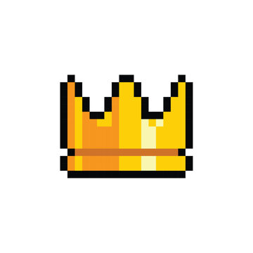 Pixel art golden crown design