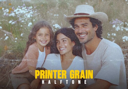 Printer Grain Halftone Photo Effect