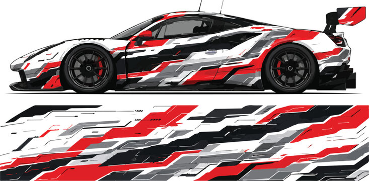 Red Black and White Racing Car 1.