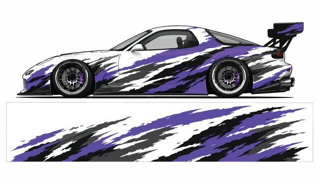 Purple Black and White Racing Car 6.