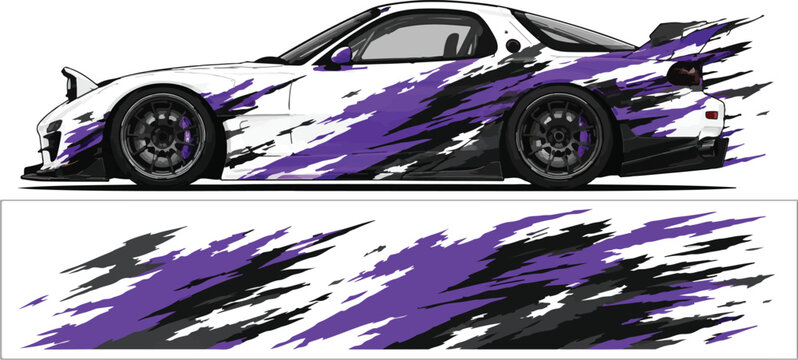 Purple Black and White Racing Car 8.