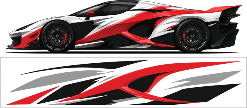 Red and black sports car design 1.