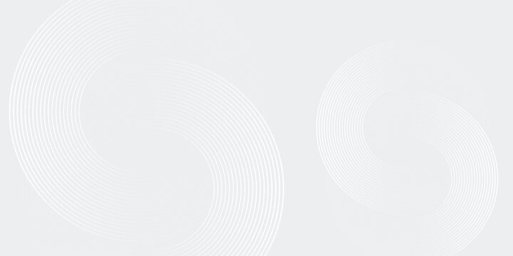 Abstract white glowing geometric lines on gray background. Modern shiny blue circle lines pattern. Futuristic technology concept. Suit for cover, poster, banner, brochure, header, vector modern
