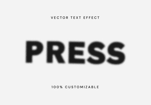 Black Halftone Text Effect