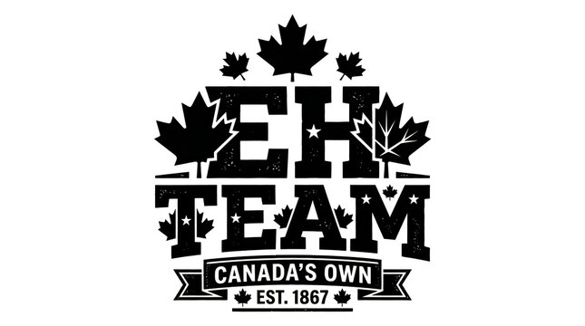 Eh team canada logo design with maple leaves