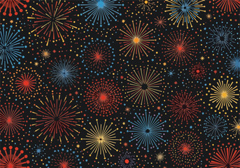 Fototapeta premium A vibrant fireworks display on a dark background