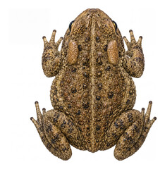 Obraz premium Top View of a Common Toad on a White Background