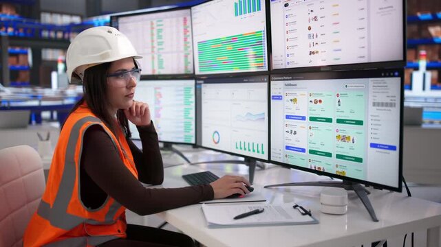 Ecommerce Manager Uses Computer To Analyze Orders