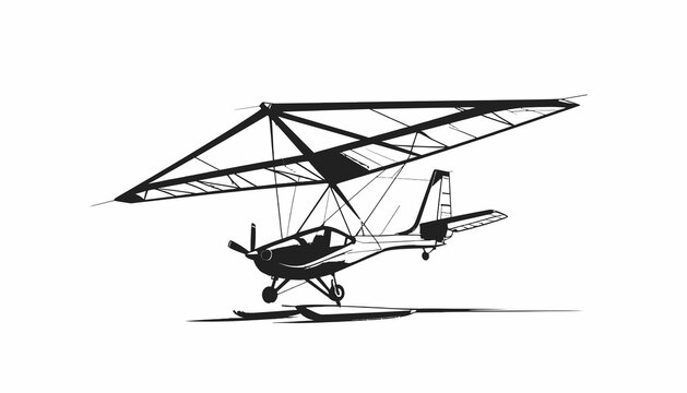 Hang glider in mid air flight.