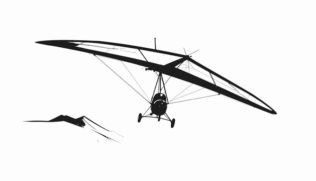 Hang glider soaring through clear sky.
