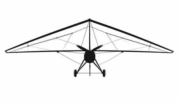 Hang glider with wheels and propeller.
