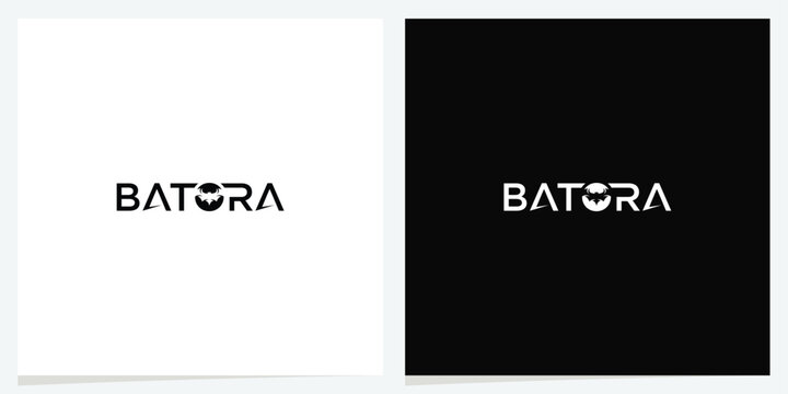 Batora Hidden Bat Wordmark Logo.Premium wordmark logo featuring custom typography with a hidden bat symbol integrated through negative space.