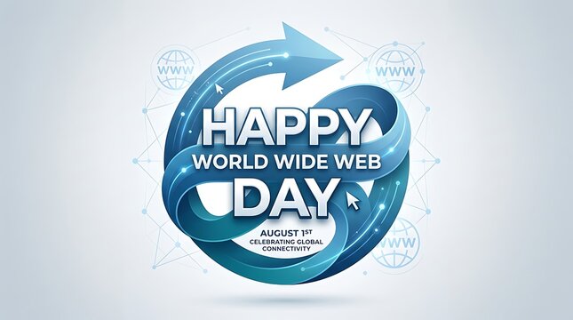 Colorful world wide web day celebration graphic design with infinity symbol and connectivity elements