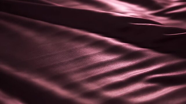 Elegant Flowing Silk Fabric in Rich Maroon Color with Gentle Ripples and Soft Lighting.