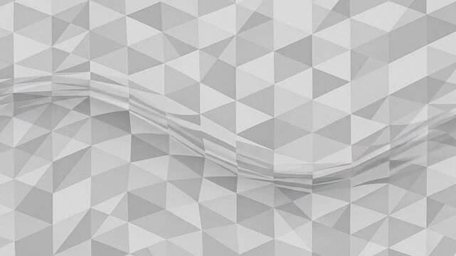 Abstract white and grey low poly background with subtle wave pattern