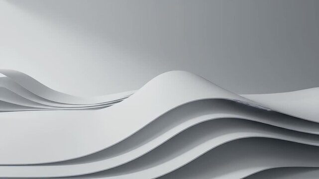 Abstract Wavy White and Gray Background Loopable Animation with Smooth Curves and Modern Design.