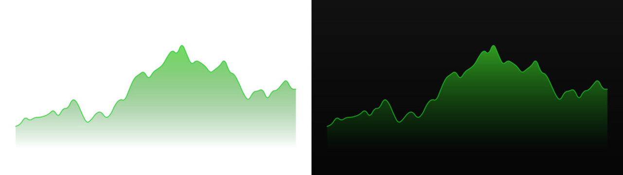 PNG image of Minimalist green mountain range silhouette graphic showing smooth rolling hills and peaks rendered in a clean flat style on transparent background