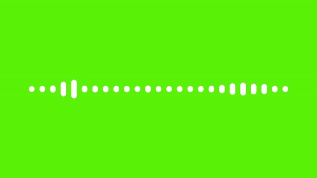 Seamless Loop Animation of a Digital Audio Spectrum Wave on a Green background. Full HD. 4K