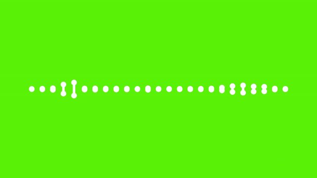 Seamless Loop Animation of a Digital Audio Spectrum Wave on a Green background. Full HD. 4K