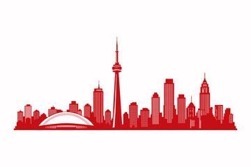 Naklejka premium Canada city skyline or skyscraper vector isolated on white background