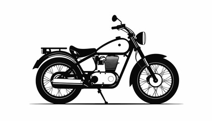 Obraz premium Classic Motorcycle Side View Illustration.
