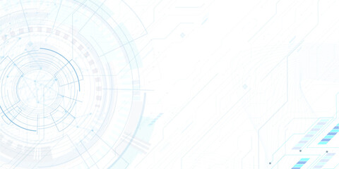 Obraz premium Abstract futuristic digital network circuit board technology background with blue and white lines