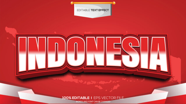 Indonesian Independence Day-themed 3D text effect